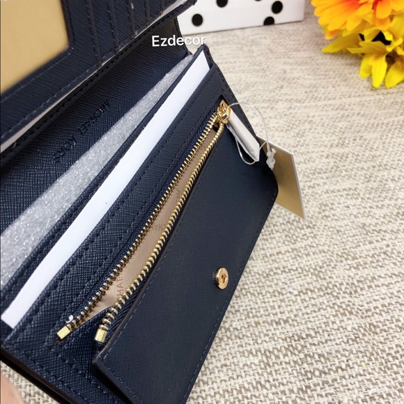 NWT Michael Kors | Jet Set Slim Bifold Wallet Navy - Picture 6 of 8